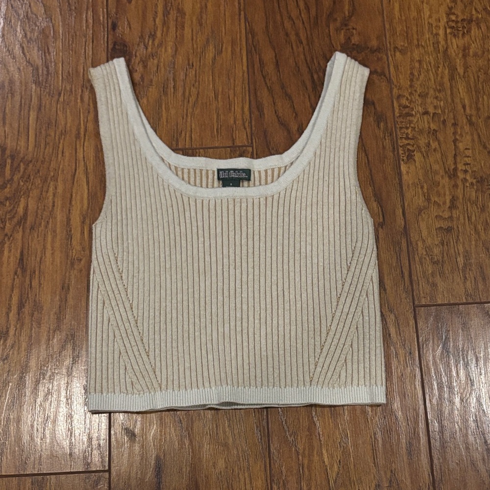 Wild Fable Cream Ribbed Tank Top